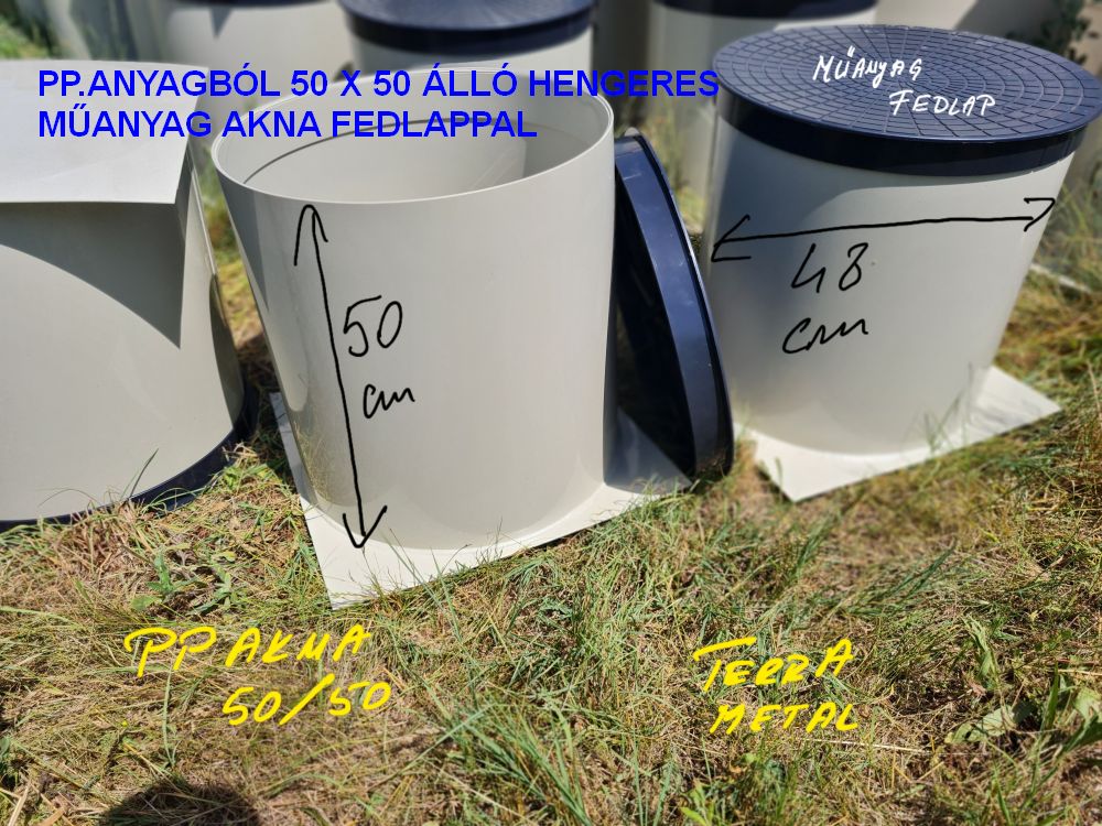 pp 50 50 allo hengeres muanyag akna fedlappal